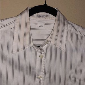 JCrew Button down blouse black&white pinstripe